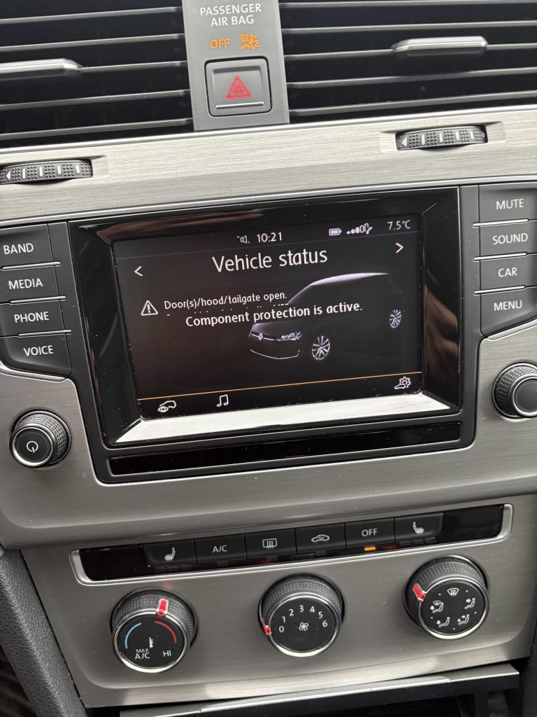 how to fix component protection active vw